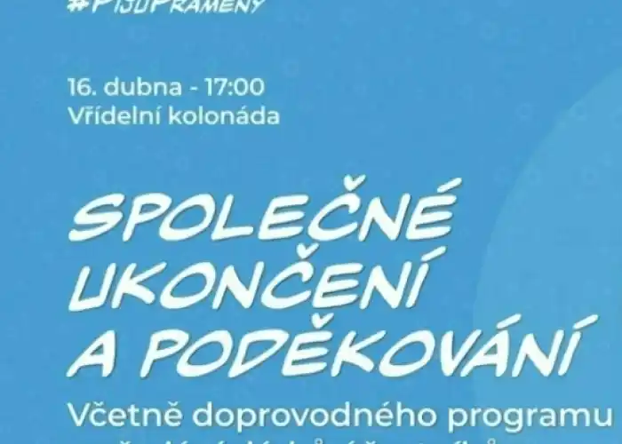 Piju prameny ukončení a poděkování ve Vřídelní kolonádě